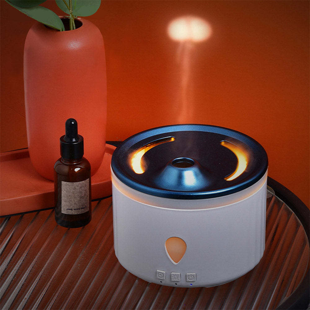 Desktop Volcanic Aromatherapy Humidifier Night Light Simulation Flame Jellyfish Aromatherapy Machine Ultrasonic Silent Large Fog Humidifier - mymoonlampau