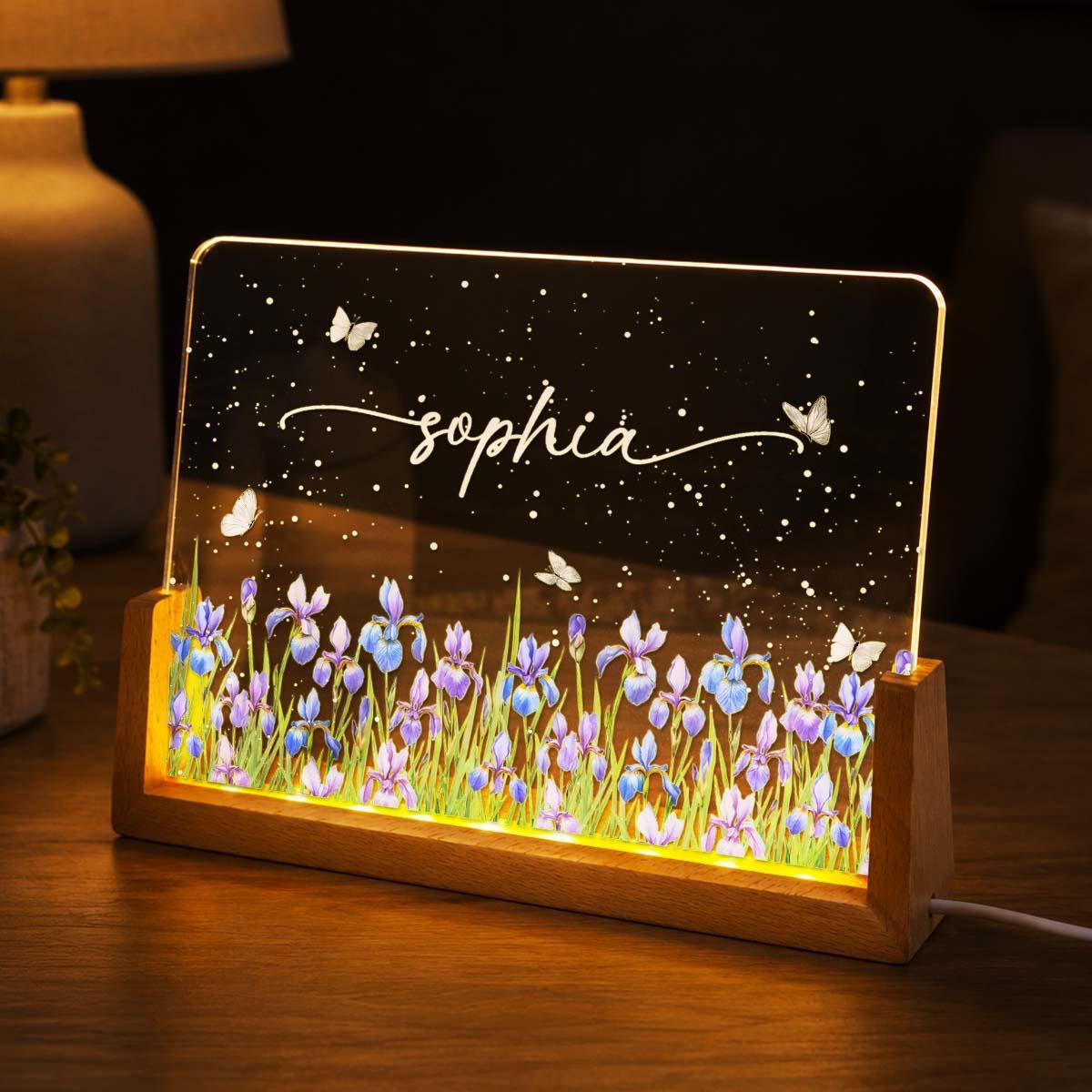 Birth Month Flower Watercolor Blooming In Love - Personalized Acrylic LED Night Light - Special Gift For Friends, Lovers, Family Members - MyMoonLampAu