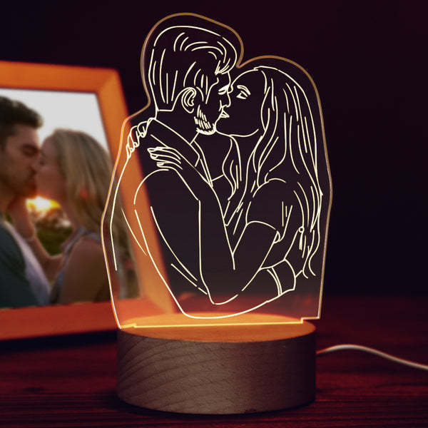 Gifts for Him Photo Lamp LED light Engraved Portrait Night Light