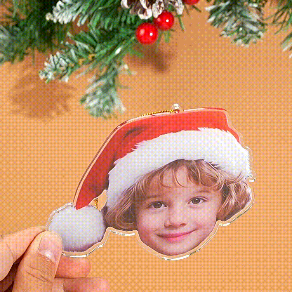 Personalized Photo Ornament Funny Christmas Ornament Custom Face Picture Ornament Acrylic Pet Ornament Christmas Decor Holiday Gifts - MyMoonLampAu