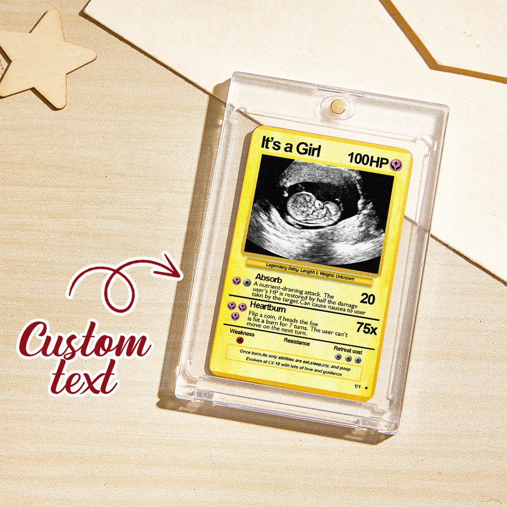 Custom Poke Card Pregnancy Announcement Personalized Pokemon Card Custom Pokemon Card Gift for Him and Her Birth Mothers Day Gift Idea - MyMoonLampAu