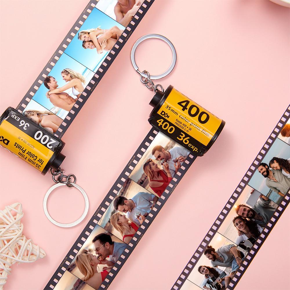 Custom Camera Film Reel Keyring Personalised Photo Keychain Couple Gifts for Girlfriend