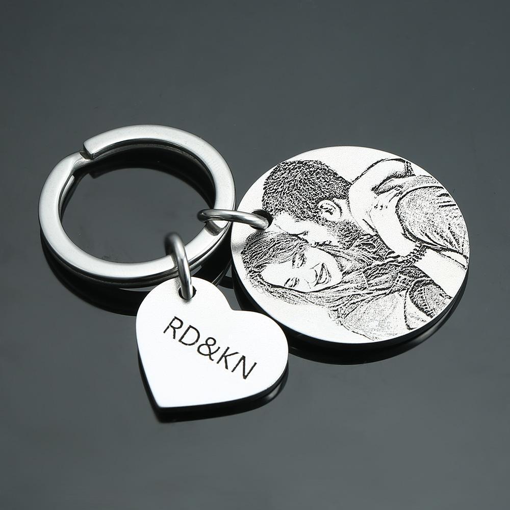 Custom Photo Engraved Calendar Keyring -For Mom