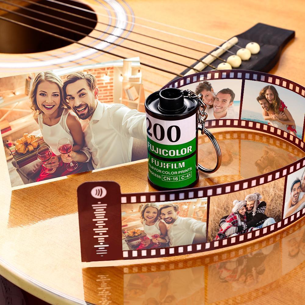Spotify Code Valentine's Day Gift Scannable Custom Camera Roll Keychain for Love 5-20 Pictures Green Shell