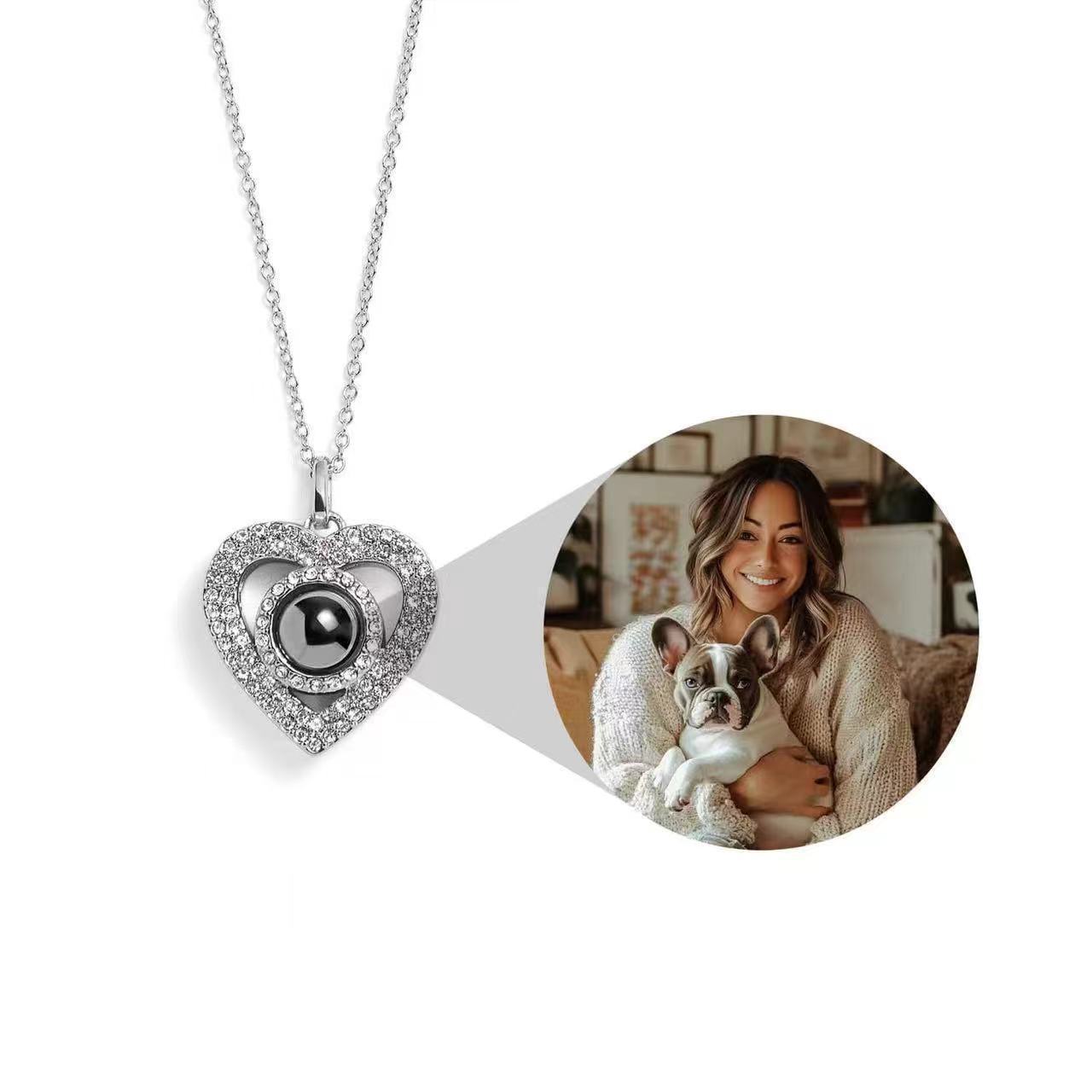 Valentine's Day Gift Personalized Projection Photo Necklace Gift for Her - MyMoonLampAu