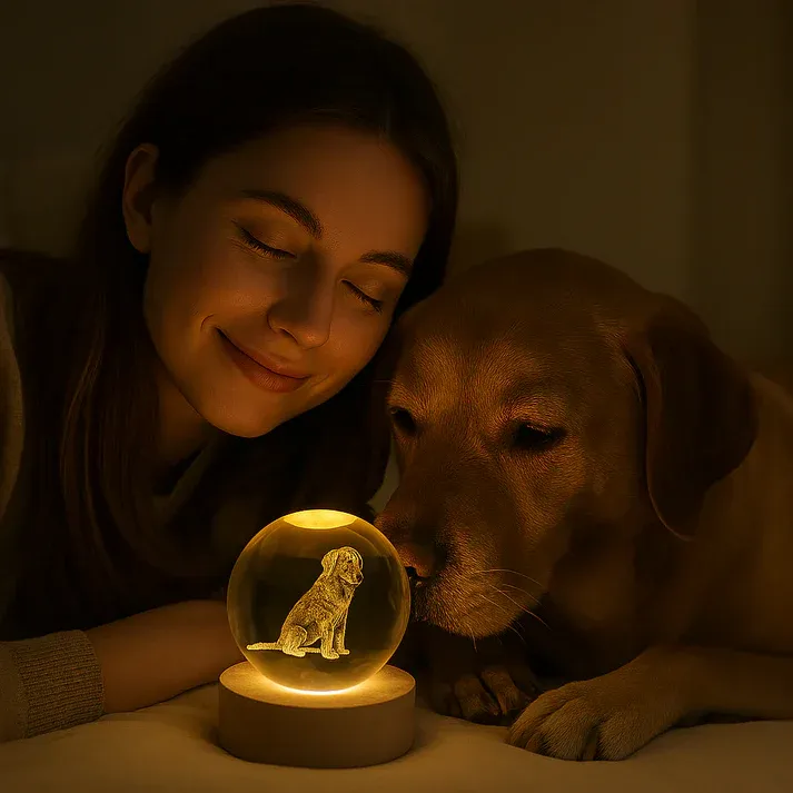 Customized B-Ultrasound Pet Photo 3D Crystal Ball Gift for Pet Lover - MyMoonLampAu