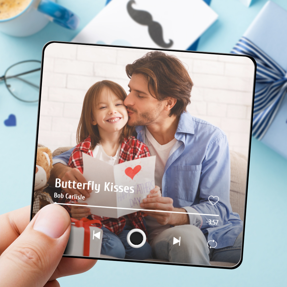 Father's Day Gift Personalized Photo Album Fridge Magnet Music Wall Photo Sticker Music Movement That Can Be Played Without Cell Phone Music Fridge Magnet Pro Can Play Songs - MyMoonLampAu