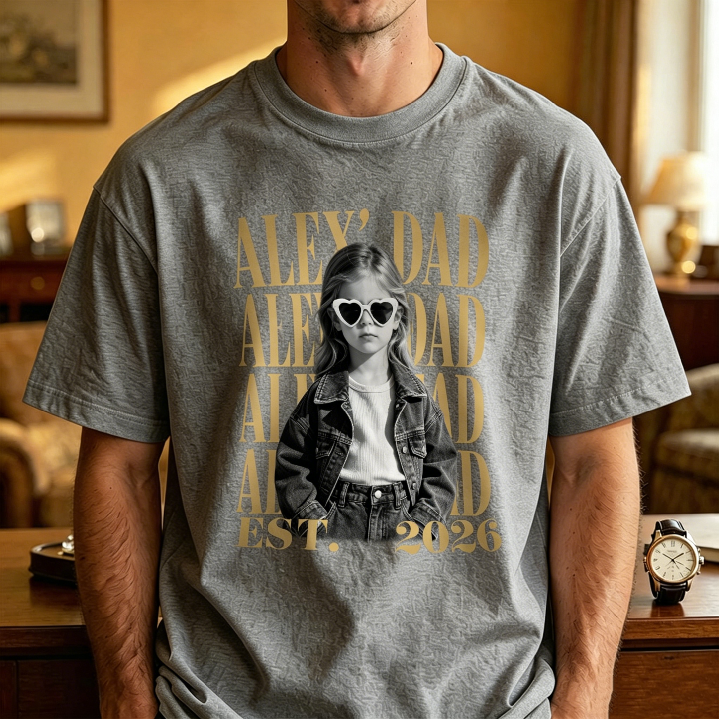 Custom Vintage Photo Shirt: Personalized Shirt With Kids Photo, Funny Dad Shirt, Best Dad Ever Shirt, New Dad Gift Fathers Day - MyMoonLampAu