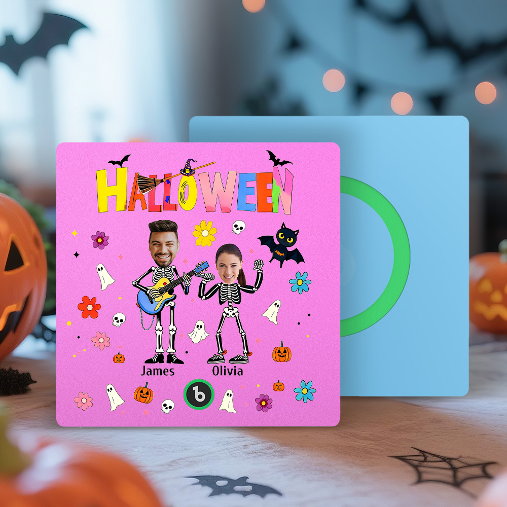 Halloween Fridge Magnet Custom Photos and Names Music Fridge Magnet Personalized Your Own Face Name Fridge Magnet Family Gift - MyMoonLampAu