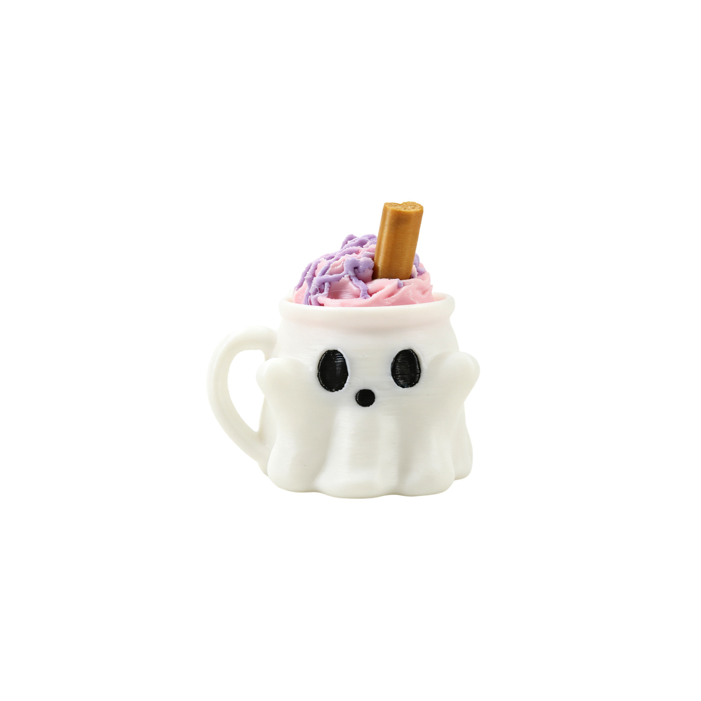 Ghost Ice Cream Keychain Cute Halloween-Themed Mug & Keyboard Fidget Charm, Fun Bag Pendant & Novelty Gift - MyMoonLampAu