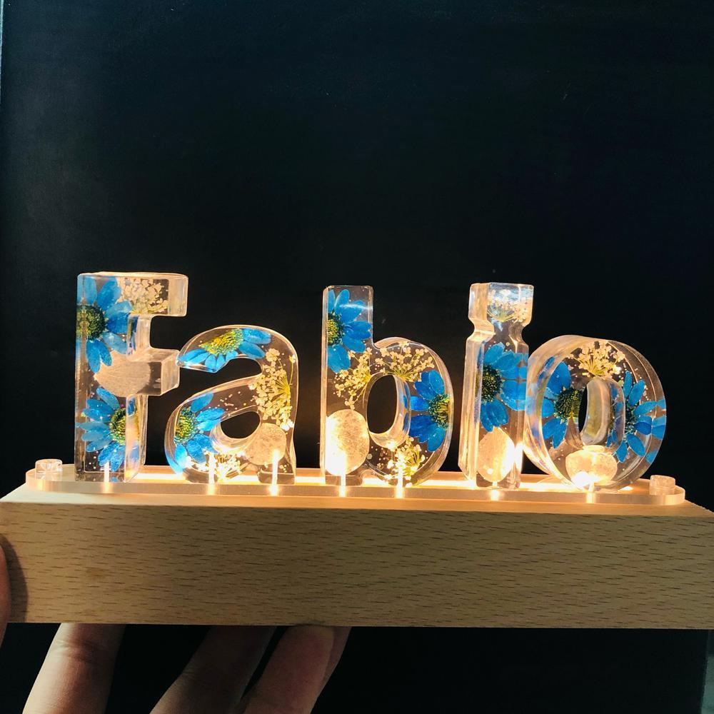 Personalized Creative Dried Blue Flowers Night Light Lamp Decoration Gift for Family