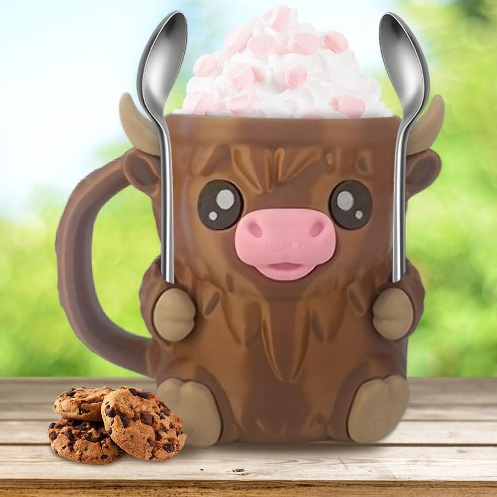 Christmas Gifts Cute Cow Style Ice Cream Pint Holder with Handle and Spoon – Reusable Antifreeze Cooler Sleeve for Ice Cream, Drinks, and Desserts – Funny Cow Gifts for Ice Cream Lovers - MyMoonLampAu