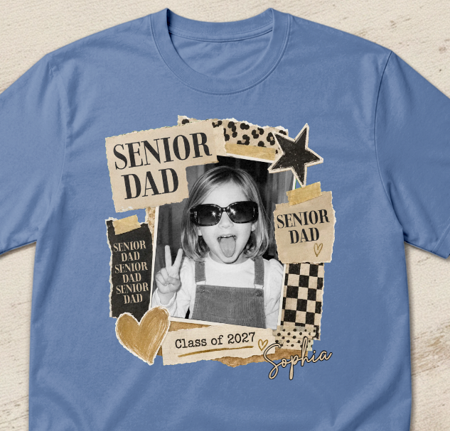 Personalized Senior Mom Graduation T-Shirt Gift for 2027 Class - Custom Photo Tee for Mother's Day or Graduation Party - MyMoonLampAu