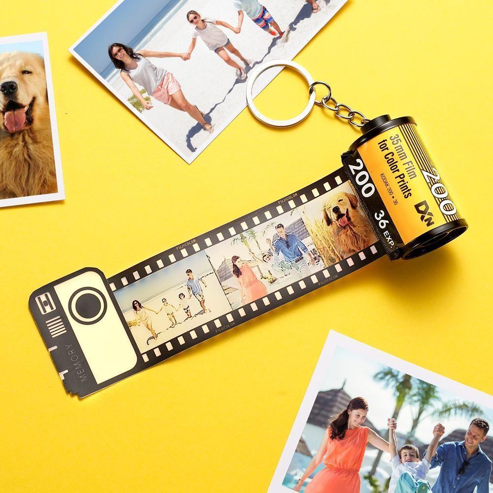 Custom Camera Film Roll Keyring Personalised Photo Keychain Gifts for Him
