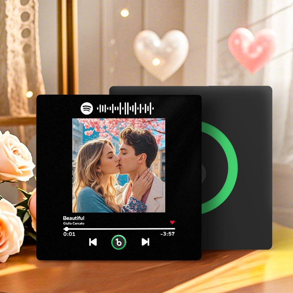 Father's Day Gift Custom Music Fridge Magnet Gift Colorful Frame Album Fridge Magnet Music Wall Photo Sticker Music Movement That Can Be Played Gift - MyMoonLampAu