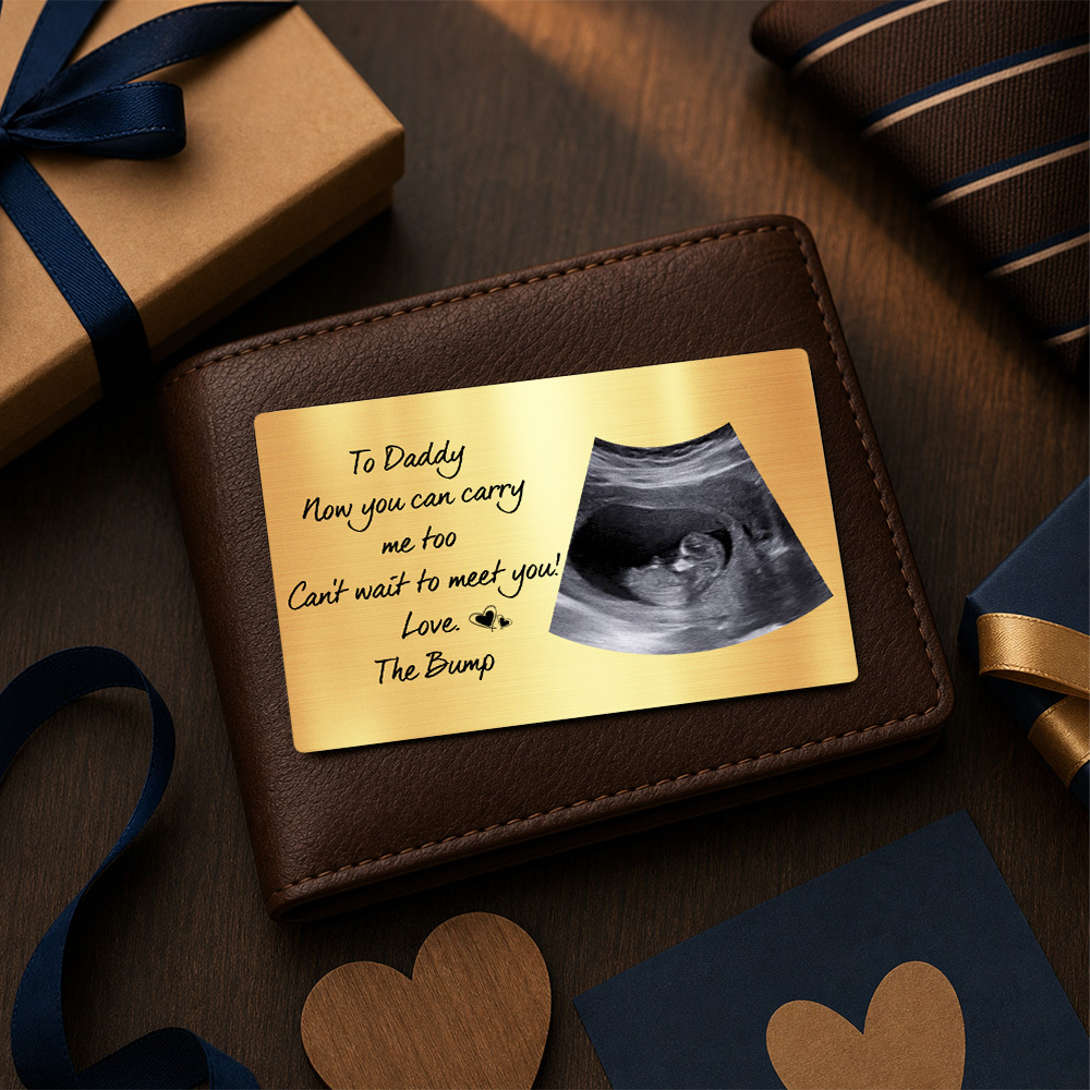 Personalized Daddy Wallet Card with Photo "Now You Can Carry Me Too" Metal Wallet Insert Father's Day Gift - MyMoonLampAu