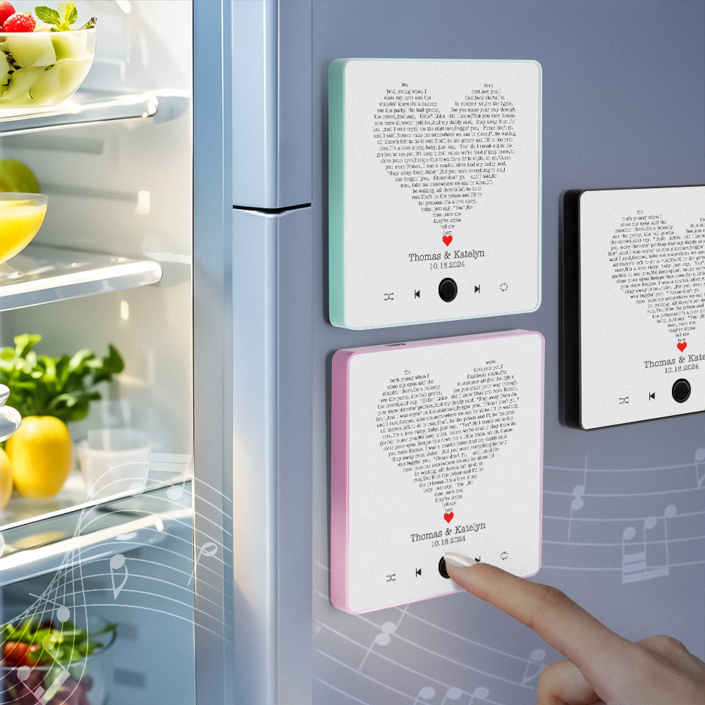 Custom Music Fridge Magnet Lyrics Photo Sticker Gifts Music Wall Photo Sticker Music Movement That Can Be Played Without Cell Phone - MyMoonLampAu
