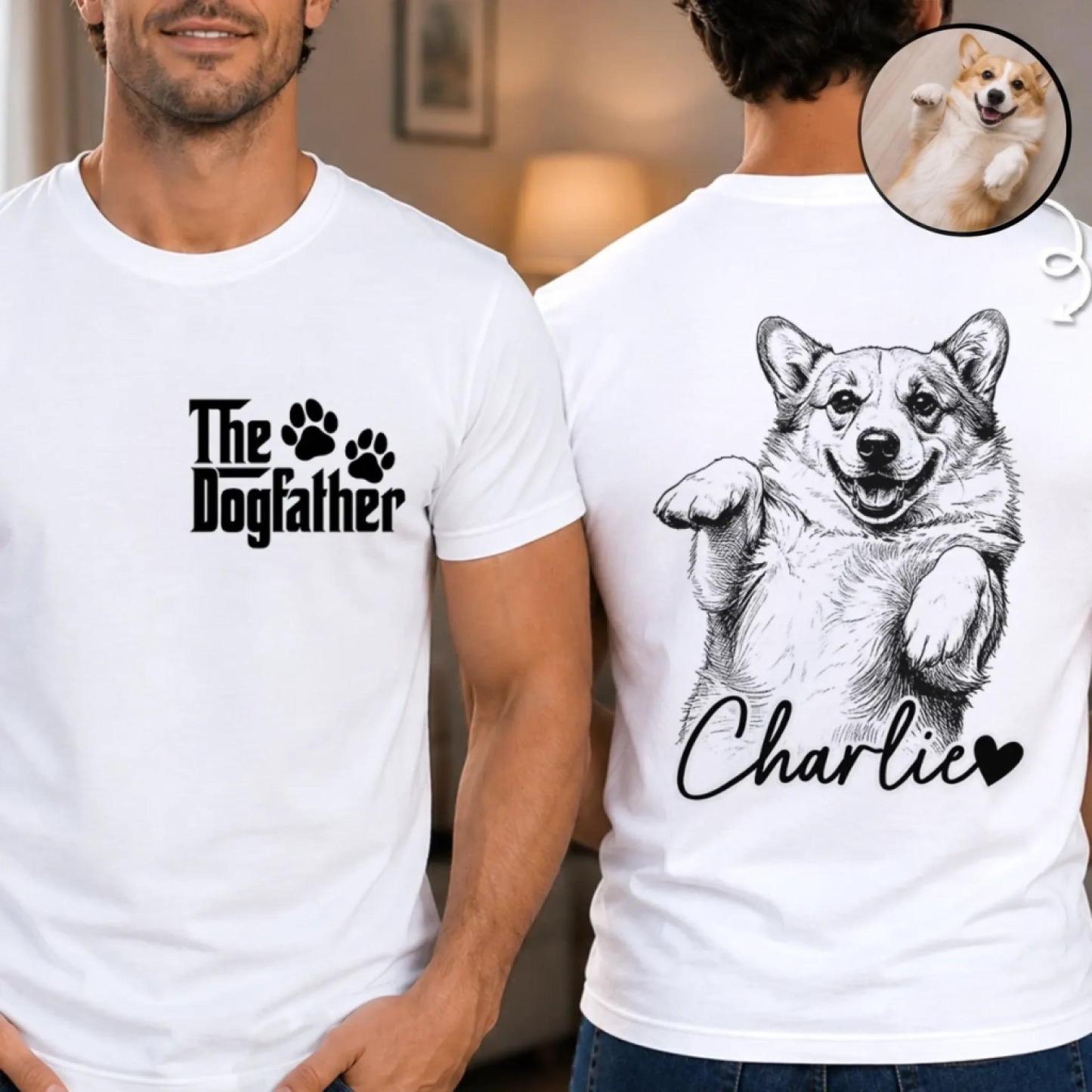 Custom Photo Unisex T-shirt Personalized Father's Day Birthday Gifts For Dog Cat Lovers, Dog Dad And Mom, Cat Owners - Home Is Where My Pets Are - MyMoonLampAu