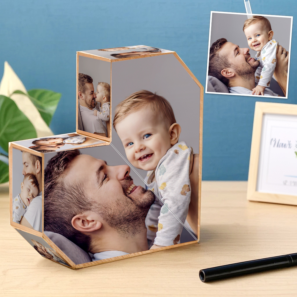 Father's Day Gifts Custom Folding Picture Cube Gift for Dad