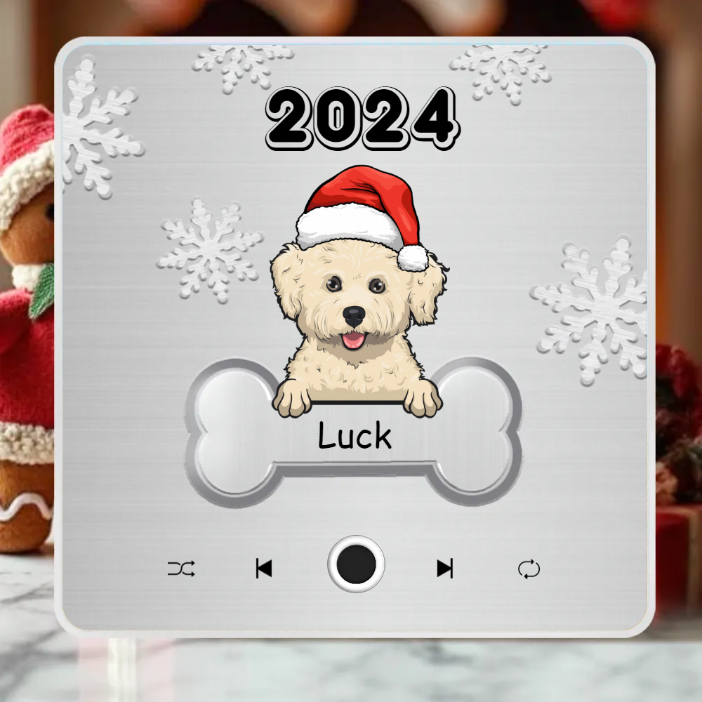 Personalized Music Fridge Magnet Custom Pet Dog Merry Christmas Custom Music Magnets Can Play Songs Christmas Gift Pet Lovers Gifts - MyMoonLampAu