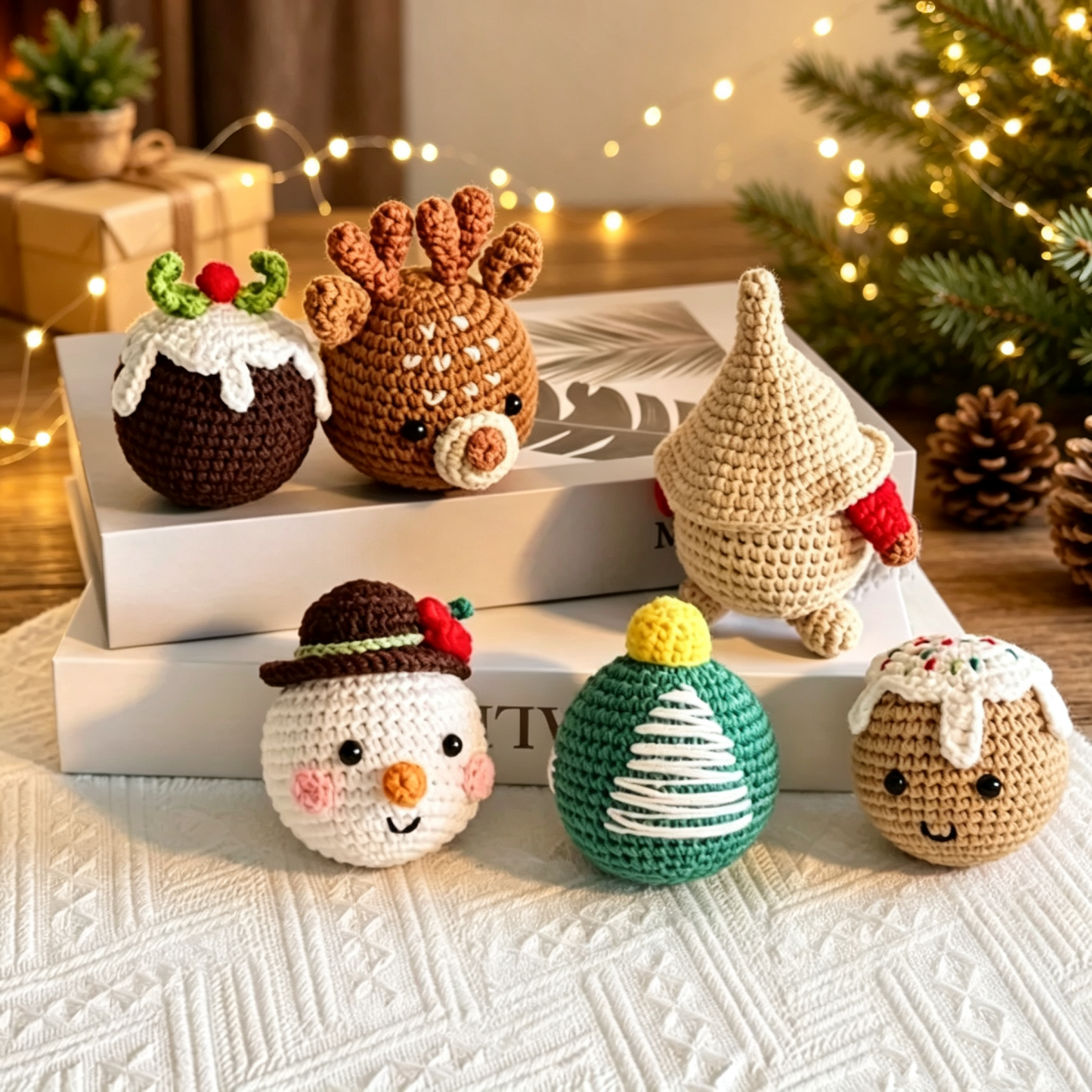 Handmade Crochet Christmas Plant Pots – Festive Holiday Decor Gift for Home & Office - MyMoonLampAu