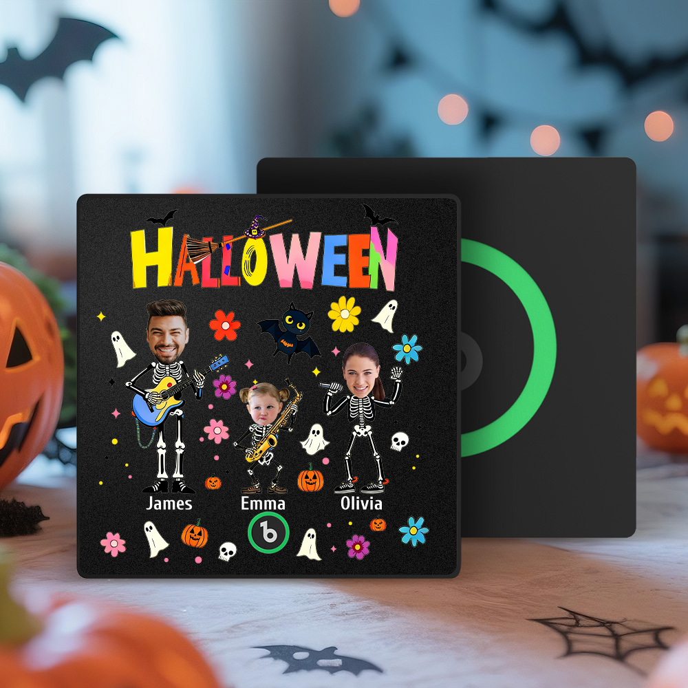 Halloween Fridge Magnet Custom Photos and Names Music Fridge Magnet Personalized Your Own Face Name Fridge Magnet Family Gift - MyMoonLampAu