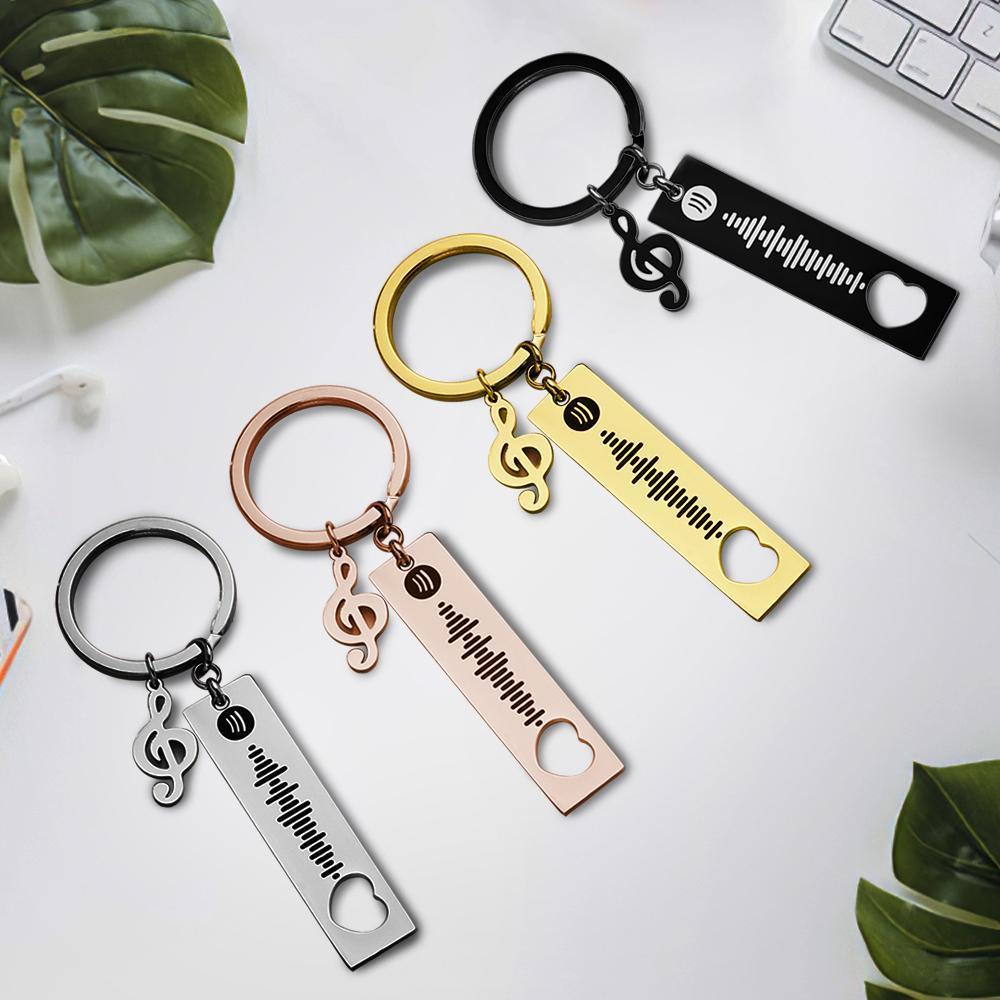 Custom Laser Engrave Spotify Code Keyring Personalised Spotify Song Playlist Personalised Keychain