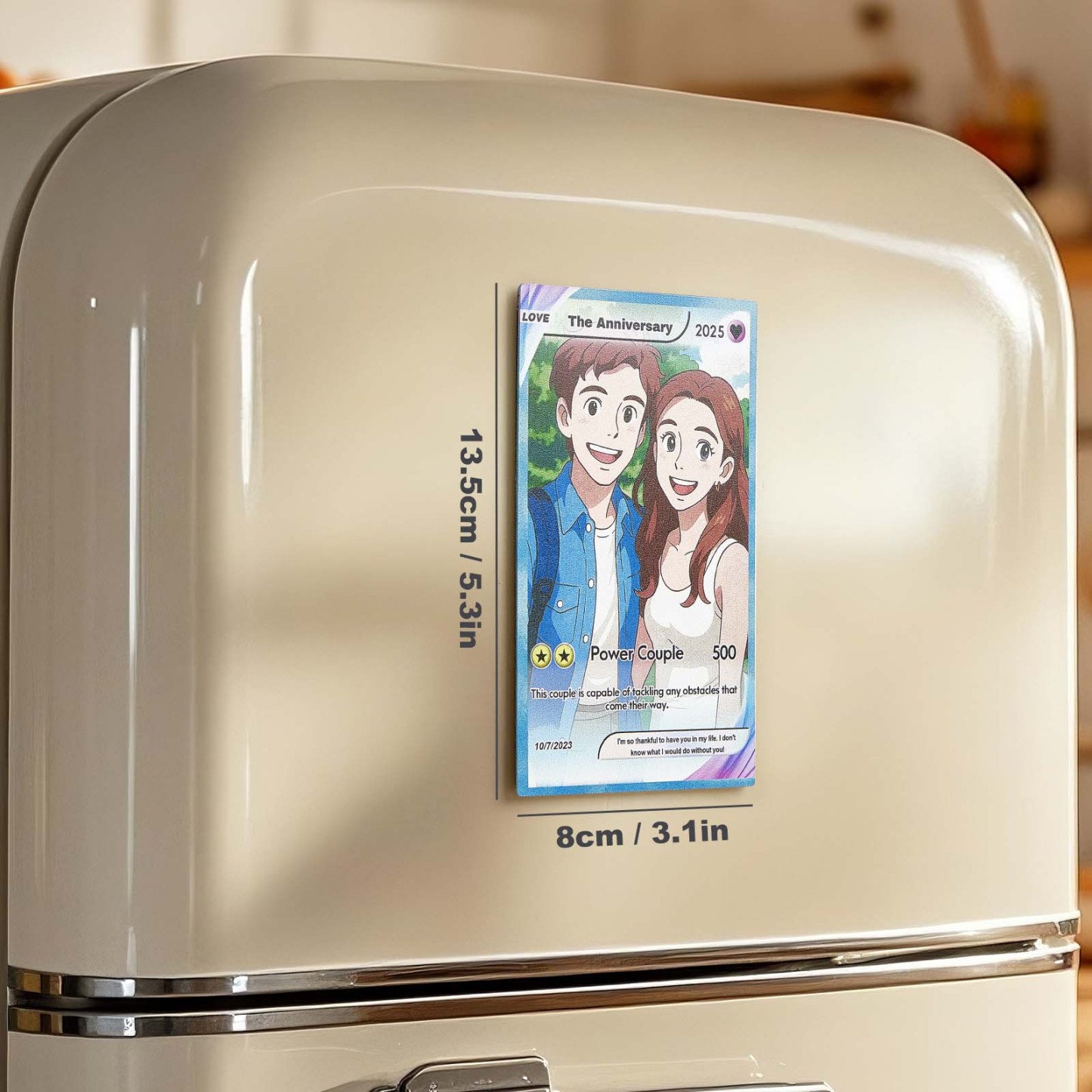 Personalized Cartoon Fridge Magnet with Your Photo Couple Poke Card Magnet Cute Gift Idea - MyMoonLampAu