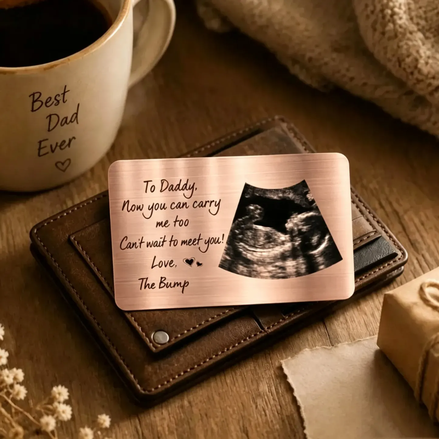 Custom Photo To Daddy Now You Can Carry Me Too Personalized Wallet Card - MyMoonLampAu