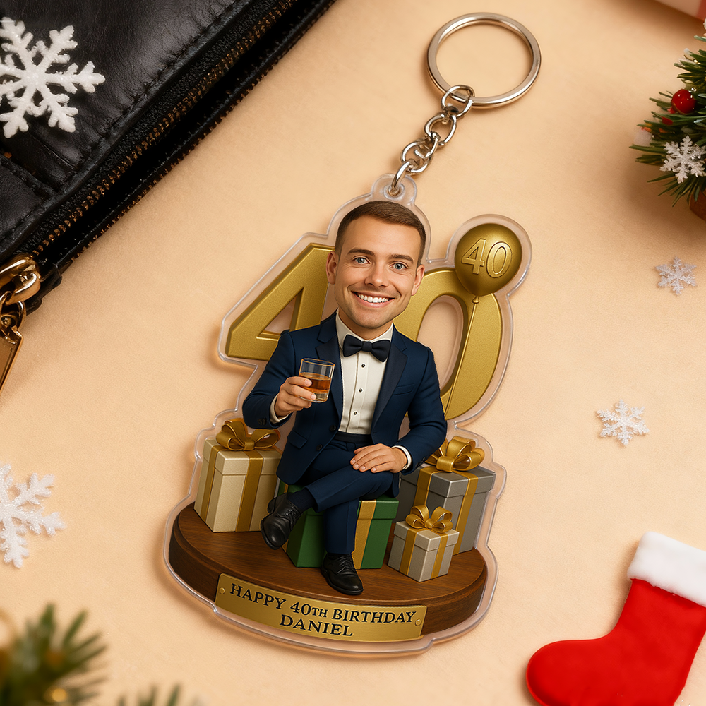 Birthday Gifts Custom Photo Women Caricature Portrait Gift Acrylic Keychain 3D Look 2D Print - MyMoonLampAu