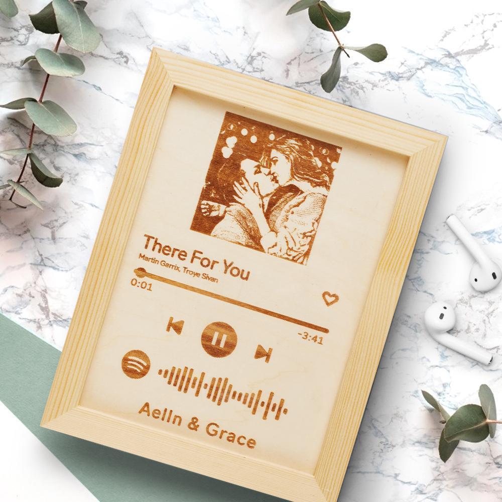 Spotify Frame Custom Spotify Code Music Frame Engraved Wooden Frame Gift for lovers