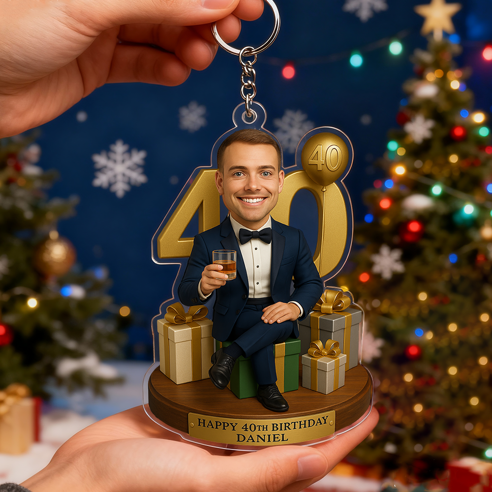 Birthday Gifts Custom Photo Women Caricature Portrait Gift Acrylic Keychain 3D Look 2D Print - MyMoonLampAu