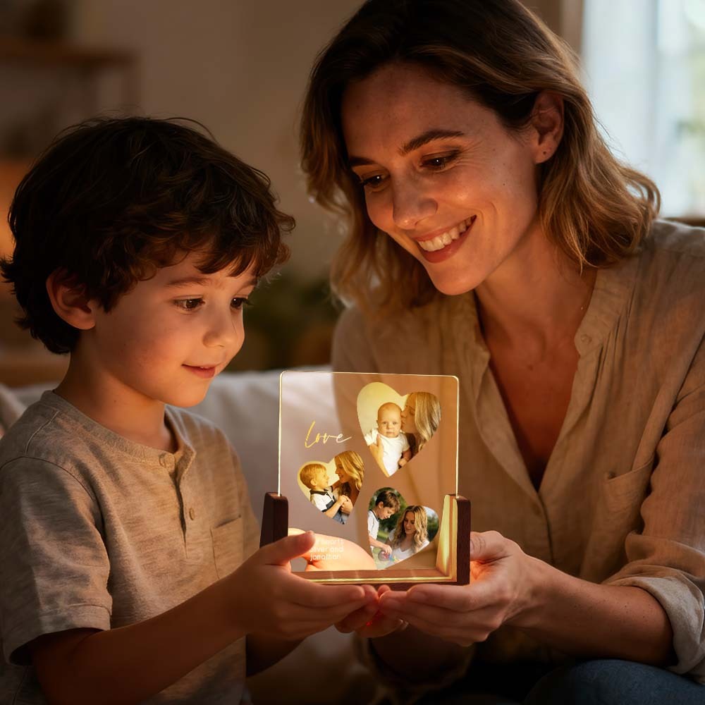 Custom Photo Timeline Acrylic Night Light Personalized Photo & Text LED Lamp Gift for Mother's Day - MyMoonLampAu