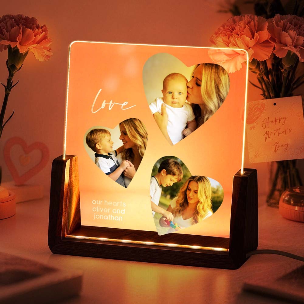 Custom Photo Timeline Acrylic Night Light Personalized Photo & Text LED Lamp Gift for Mother's Day - MyMoonLampAu