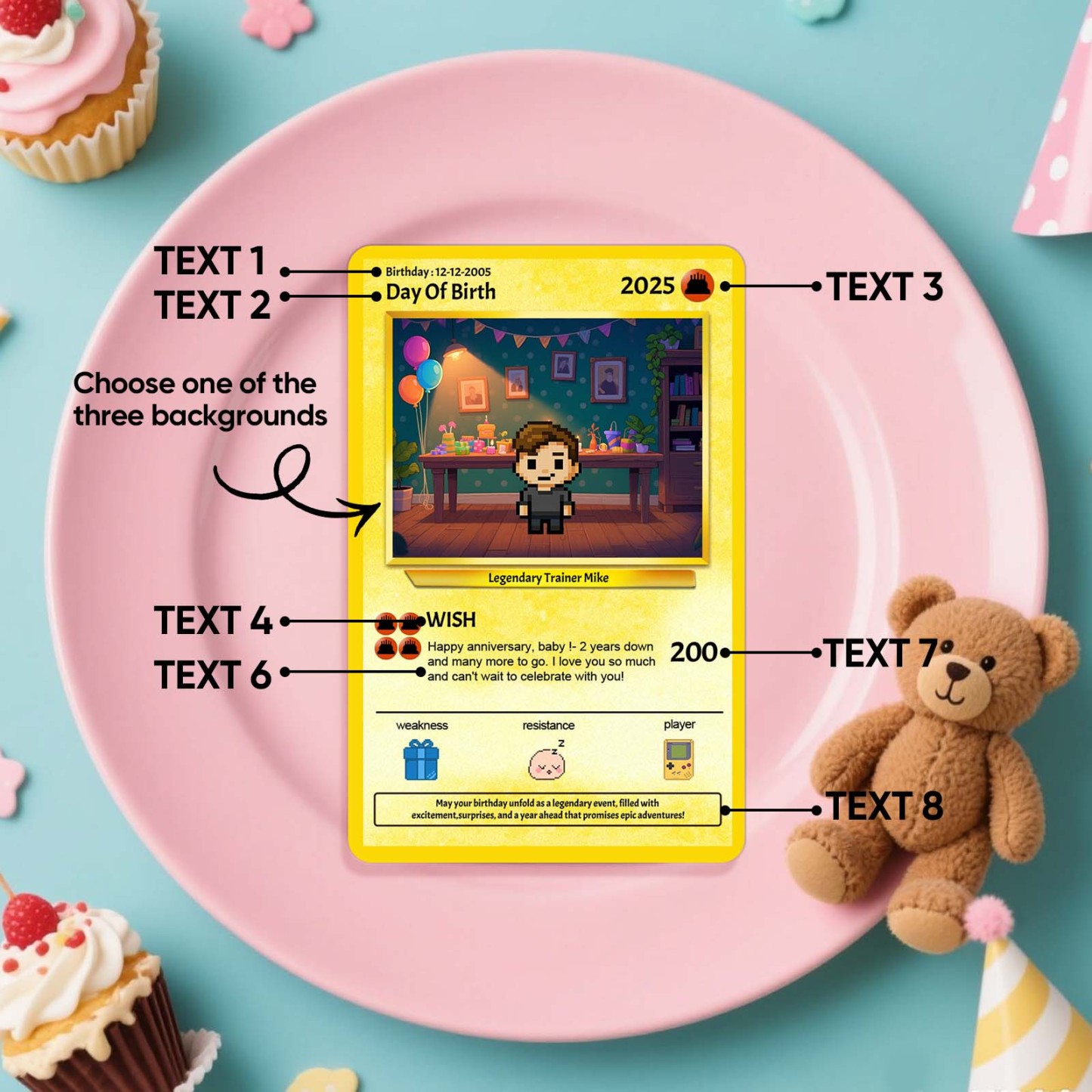 Personalized Photo Text Birthday Cards Personalized Card For Kid Birthday Gift Boyfriend Gift Birthday Keepsake Happy Birthday Poke Card - MyMoonLampAu