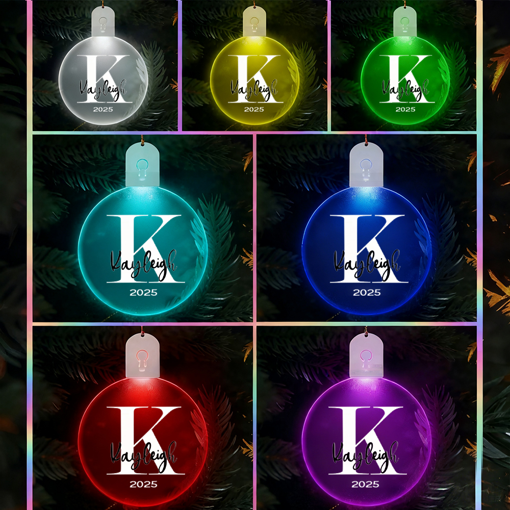 Personalized Letter Christmas Glowing Decoration Christmas Ornaments - MyMoonLampAu