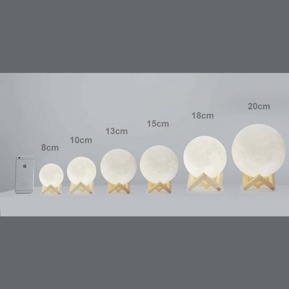 Engraved Moon Lamp Custom 3D Moon Lamp Gift - Tap Three Color - MyMoonLampAu
