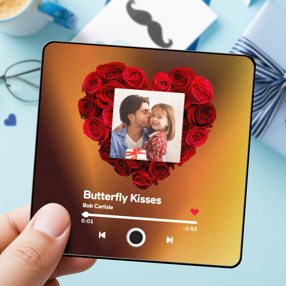 Father's Day Gift Personalized Photo Album Fridge Magnet Music Wall Photo Sticker Music Movement That Can Be Played Without Cell Phone Music Fridge Magnet Pro Can Play Songs - MyMoonLampAu