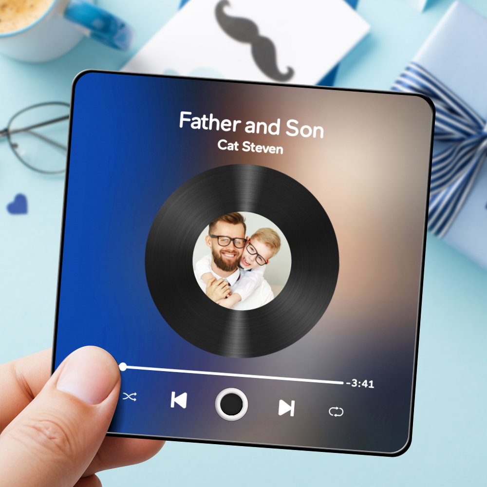 Father's Day Personalized Photo Album Fridge Magnet Music Wall Photo Sticker Movement That Can Be Played Without Cell Phone Music Fridge Magnet Pro Can Play Songs
