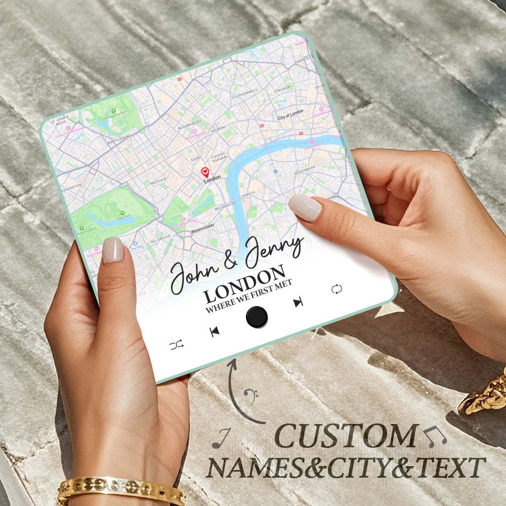 Customized Album Fridge Magnet Custom Where it all Began City Map Music Magnets Can Play Songs Anniversary Gifts - MyMoonLampAu