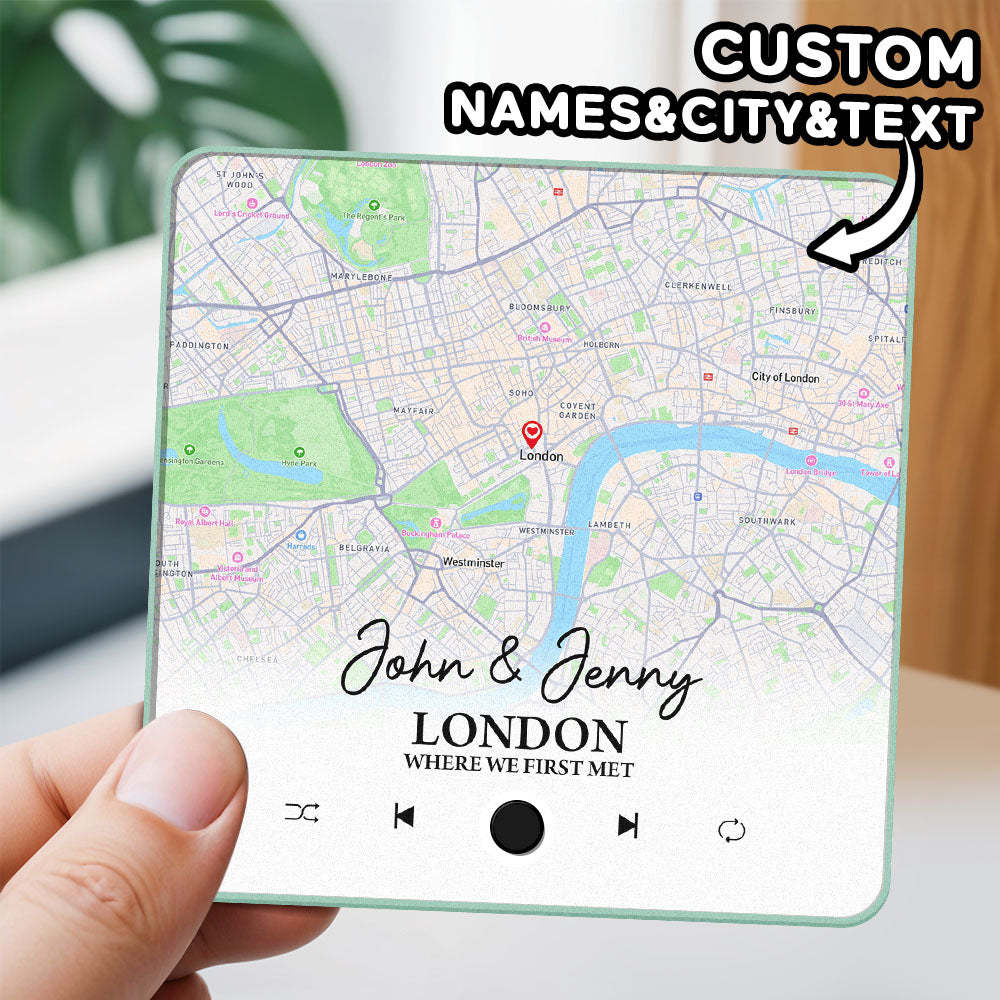 Customized Album Fridge Magnet Custom Where it all Began City Map Music Magnets Can Play Songs Anniversary Gifts - MyMoonLampAu
