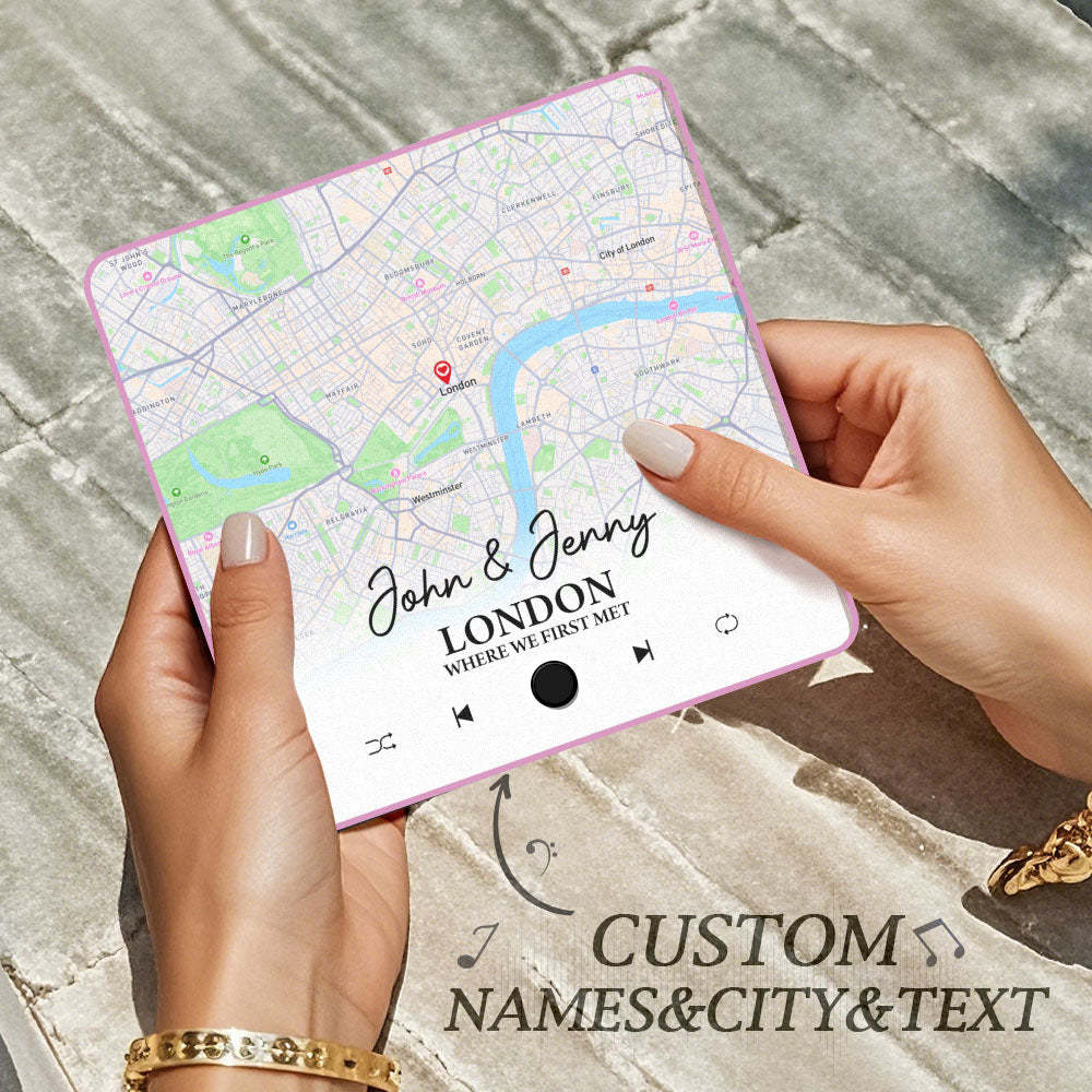 Customized Album Fridge Magnet Custom Where it all Began City Map Music Magnets Can Play Songs Anniversary Gifts - MyMoonLampAu