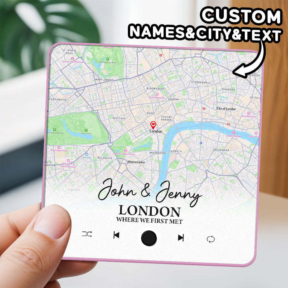 Customized Album Fridge Magnet Custom Where it all Began City Map Music Magnets Can Play Songs Anniversary Gifts - MyMoonLampAu