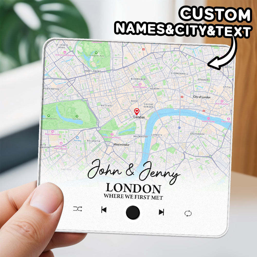 Customized Album Fridge Magnet Custom Where it all Began City Map Music Magnets Can Play Songs Anniversary Gifts - MyMoonLampAu