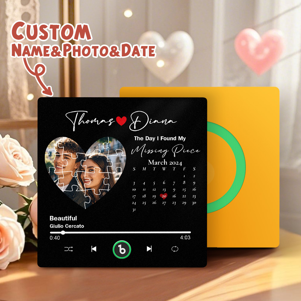 Custom Music Fridge Magnets Custom Music Fridge Magnet Colorful Frame Album Fridge Magnet Can Play Songs Gift for Lover - MyMoonLampAu