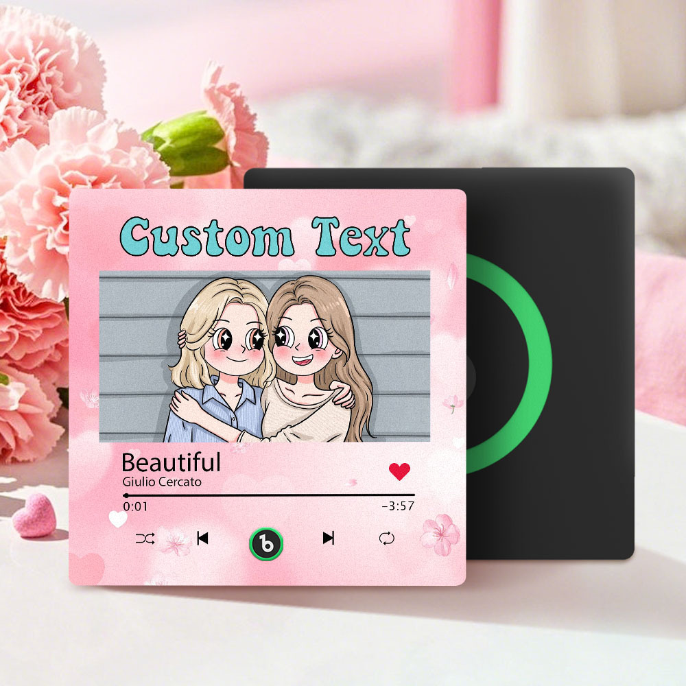 Custom Mother's Day Music Fridge Magnet Cartoon Face Personalized Photo Frame Gift for Mom - MyMoonLampAu