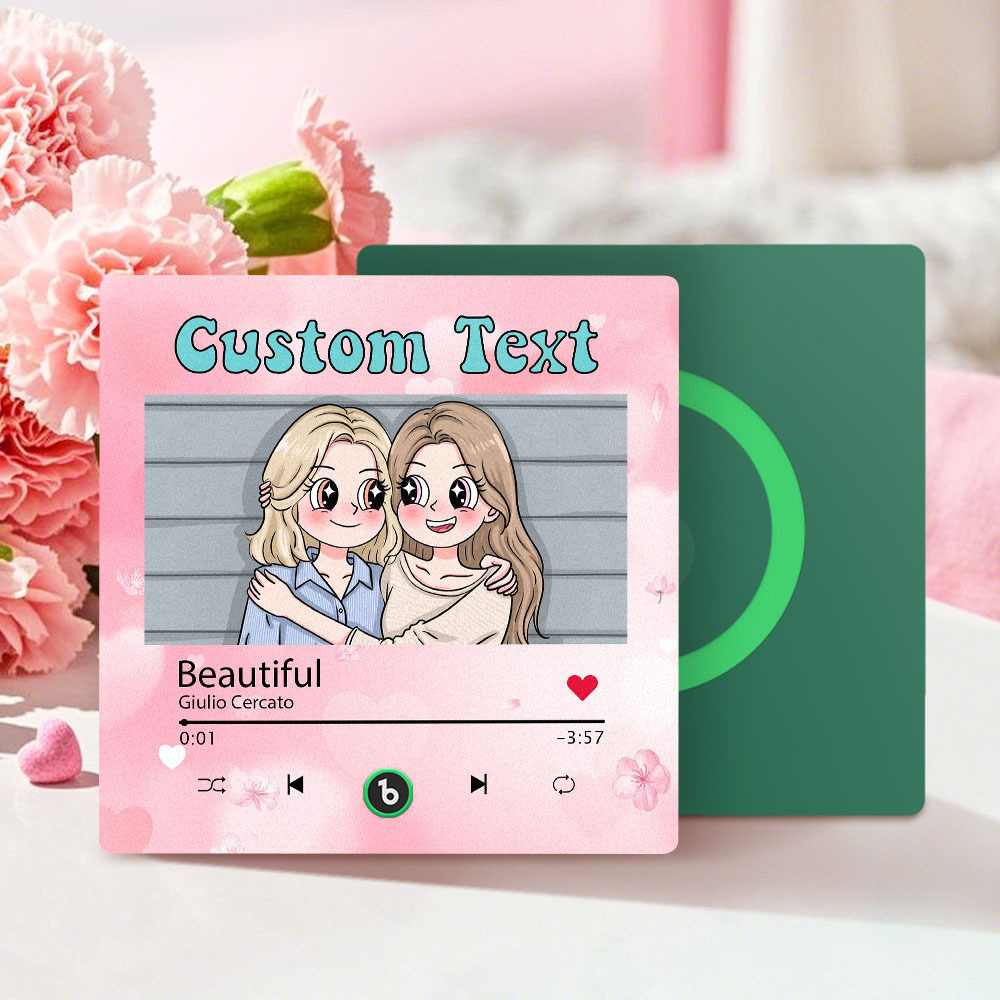 Custom Mother's Day Music Fridge Magnet Cartoon Face Personalized Photo Frame Gift for Mom - MyMoonLampAu