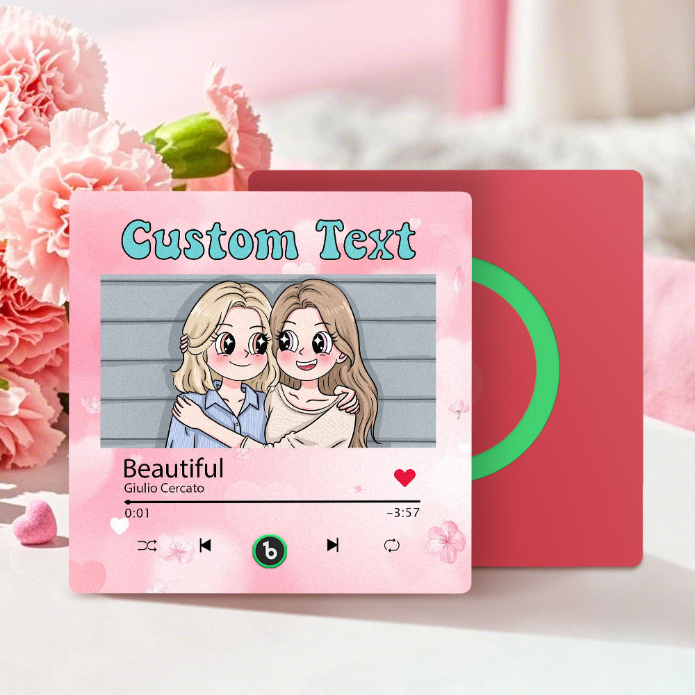 Custom Mother's Day Music Fridge Magnet Cartoon Face Personalized Photo Frame Gift for Mom - MyMoonLampAu