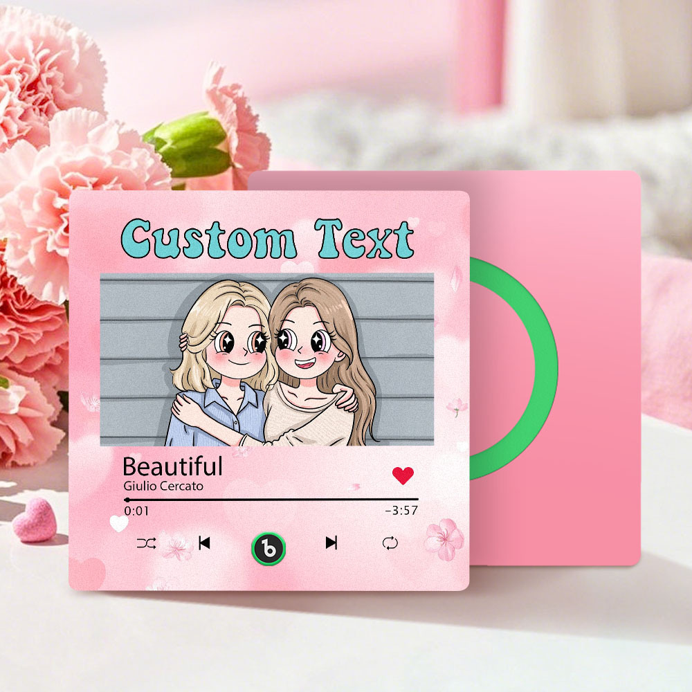 Custom Mother's Day Music Fridge Magnet Cartoon Face Personalized Photo Frame Gift for Mom - MyMoonLampAu
