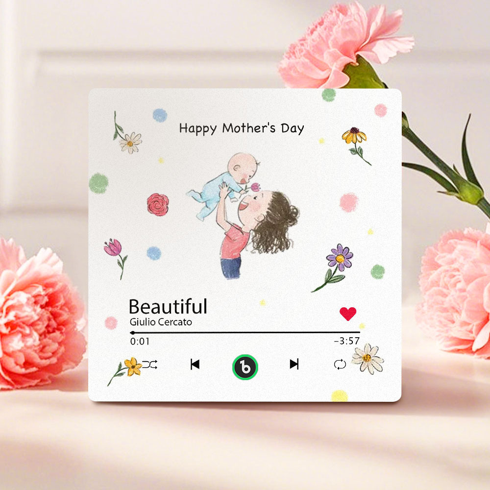 Custom Mother's Day Music Fridge Magnet Personalized Frame Gift for Mom - MyMoonLampAu